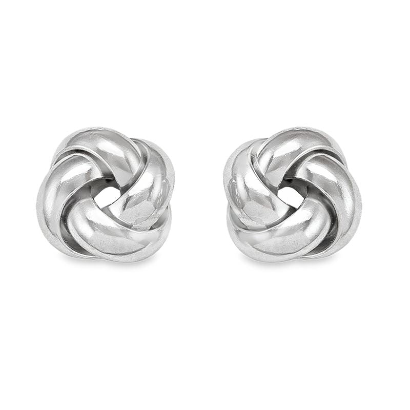 14K White Gold Love Knot Earring