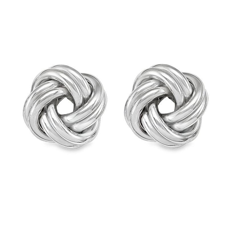 Love Knot Earrings in 14K White Gold
