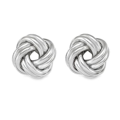 Love Knot Earrings in 14K White Gold
