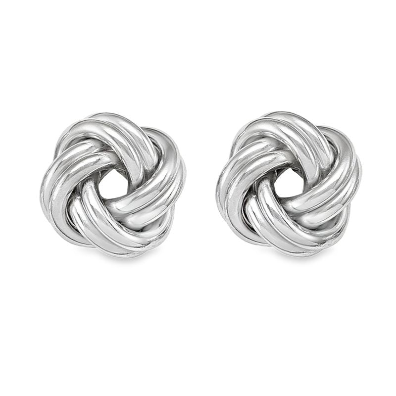 Love Knot Earrings in 14K White Gold 