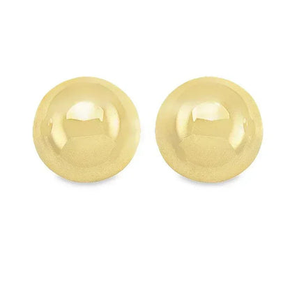 14K Yellow Gold Half Ball High Polish Stud Earring