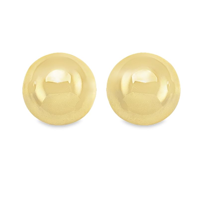 14K Yellow Gold Half Ball High Polish Stud Earring