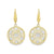 14K Two-Tone Gold Fancy Diamond-Cut Disc Earrings