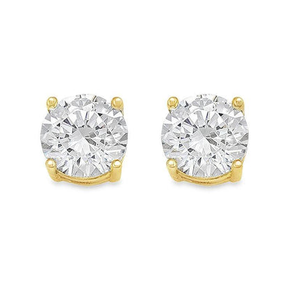 10K Yellow Gold 7mm CZ Stud Earrings