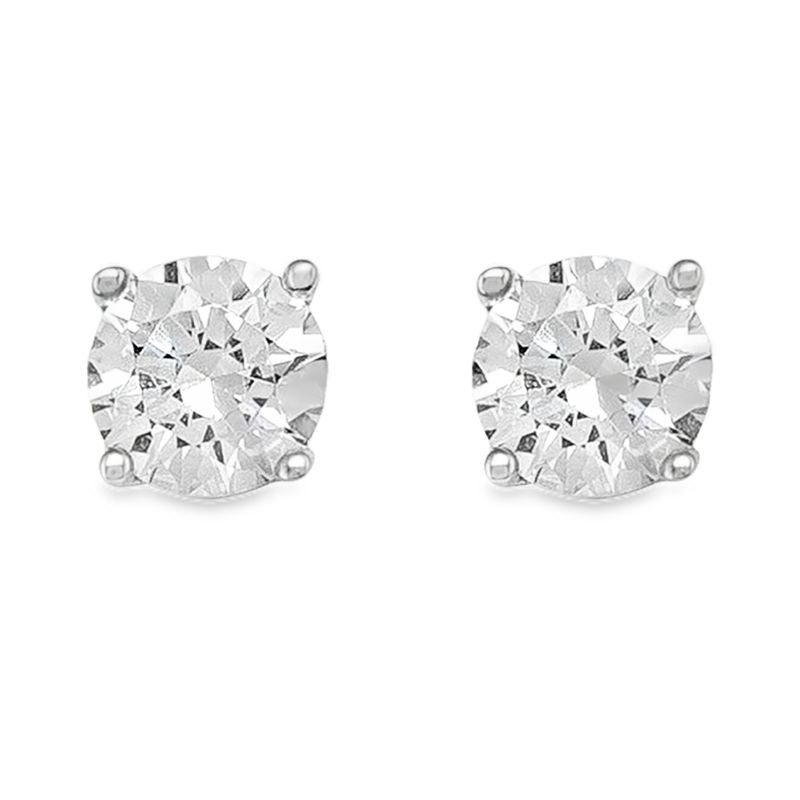 10K White Gold 5mm CZ Stud Earrings