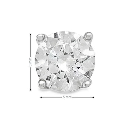 10K White Gold 5mm CZ Stud Earrings