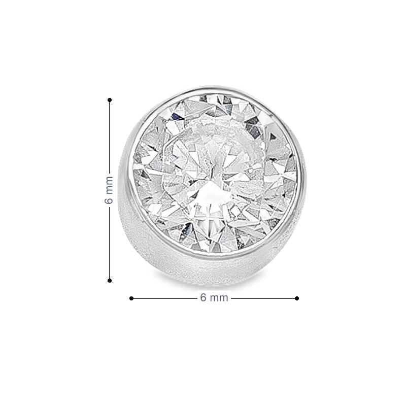 10k White Gold 5mm CZ Bezel Stud Earrings