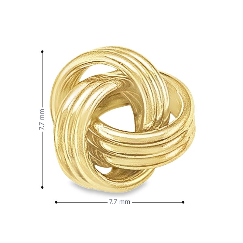 10K Yellow Gold Stud Love Knot Earrings