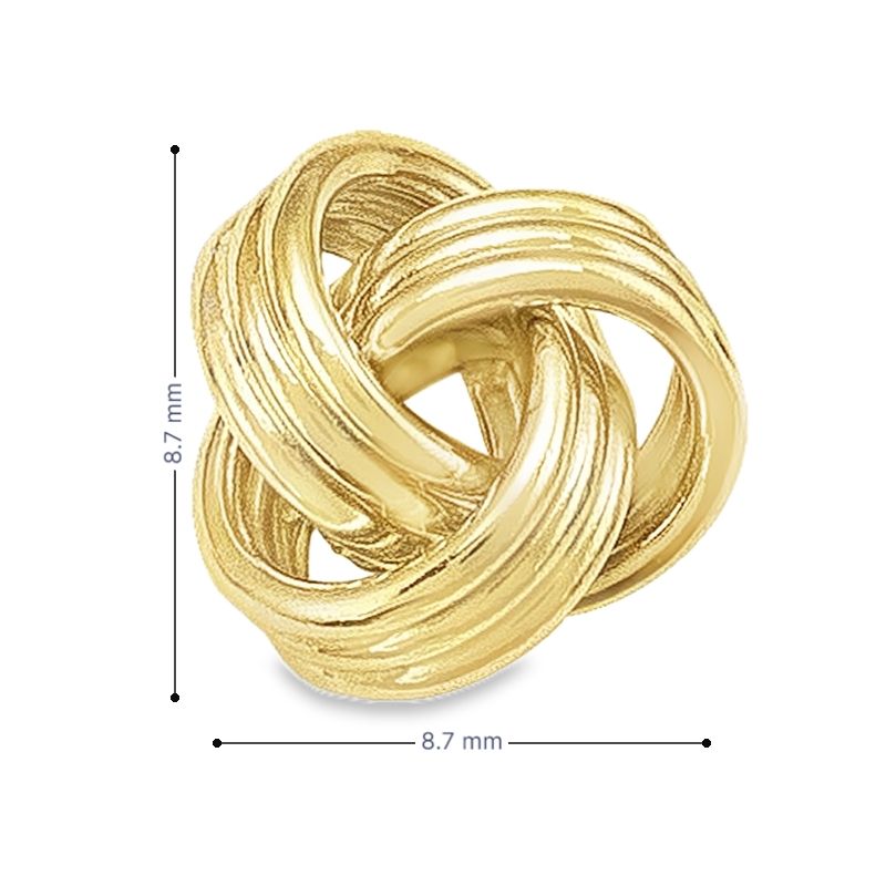 Love Knot Stud Earrings in 10K Yellow Gold