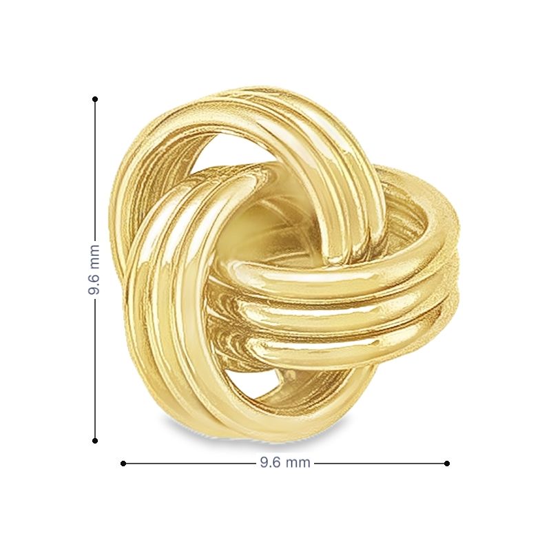 10K Yellow Gold Love Knot Stud Earrings