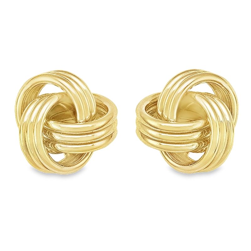 10K Yellow Gold Love Knot Stud Earrings