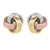 10K Yellow White and Rose Gold Love Knot Stud Earrings