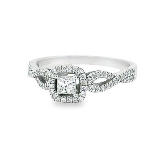 0.31TDW Canadian Diamond Engagement Ring in 10K White Gold