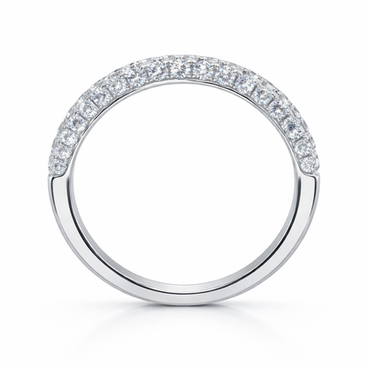 14K White Gold 0.70TDW Diamond Three Sided Wedding Anniversary Band