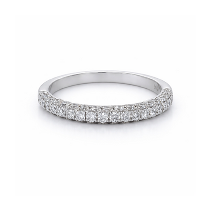 14K White Gold 0.70TDW Diamond Three Sided Wedding Anniversary Band