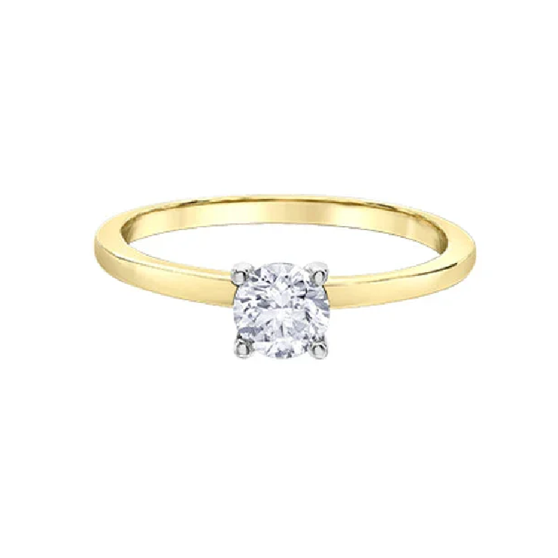 10K Yellow Gold 0.50CT Canadian Diamond Solitaire Ring