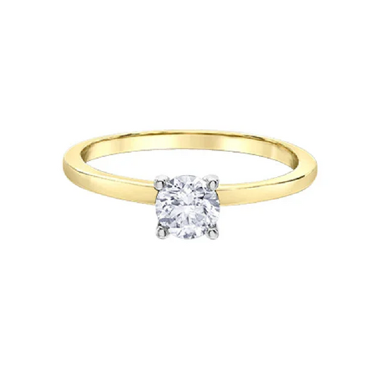 10K Yellow Gold 0.50CT Canadian Diamond Solitaire Ring
