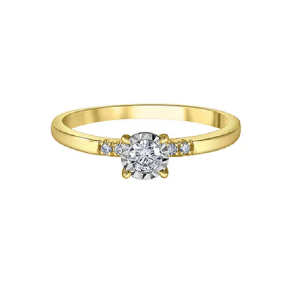 0.20TDW Diamond Promise Ring in 10K Yellow Gold