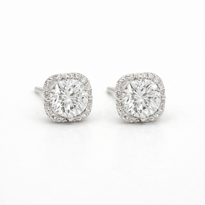 14K White Gold 1.10TDW Lab Grown Diamond Fancy Earrings