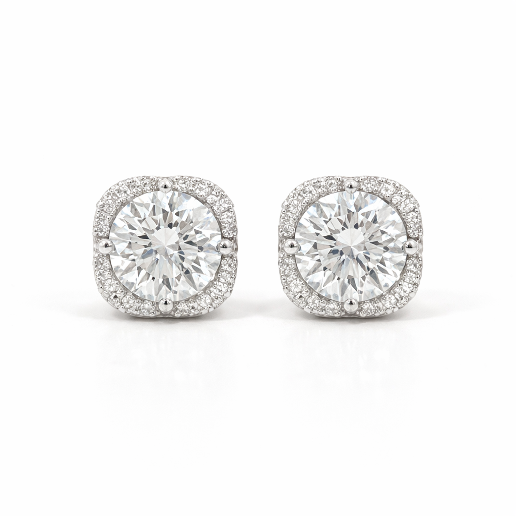 14K White Gold 1.10TDW Lab Grown Diamond Fancy Earrings