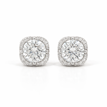 14K White Gold 1.10TDW Lab Grown Diamond Fancy Earrings