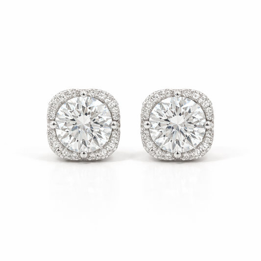 14K White Gold 1.10TDW Lab Grown Diamond Fancy Earrings