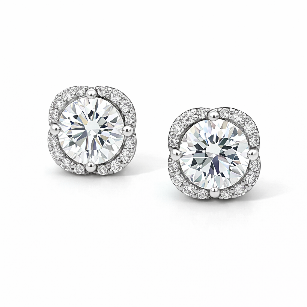 14K White Gold 2.20TDW Lab Grown Diamond Fancy Earrings