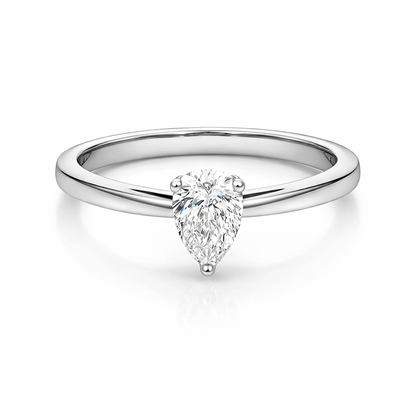 14K White Gold 0.50CT Pear Lab Grown Diamond Ring
