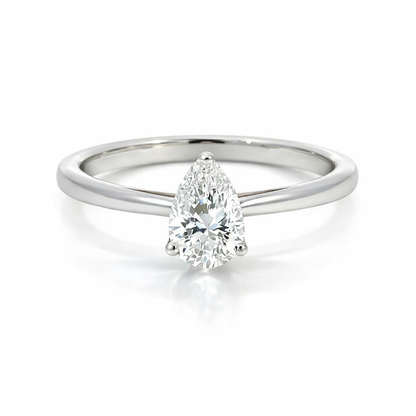 14K White Gold 0.50CT Pear Lab Grown Diamond Ring