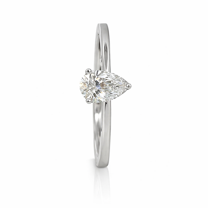 14K White Gold 0.50CT Pear Lab Grown Diamond Ring
