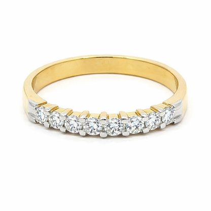 10K Yellow Gold 0.25TDW Lab Grown Diamond 9 Stone Band