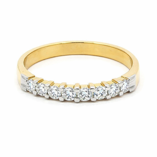10K Yellow Gold 0.25TDW Lab Grown Diamond 9 Stone Band