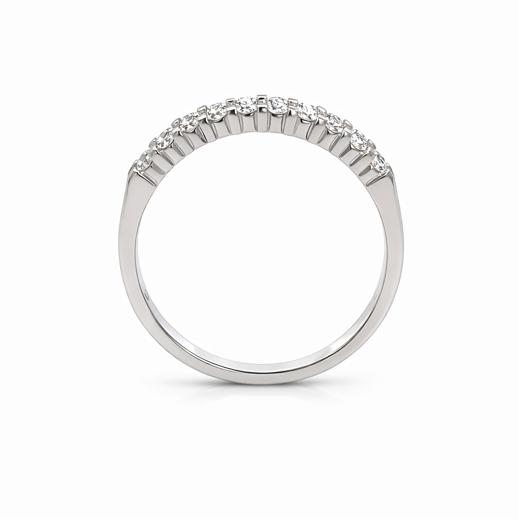 10K White Gold 0.25TDW Lab Grown Diamond 9 Stone Band