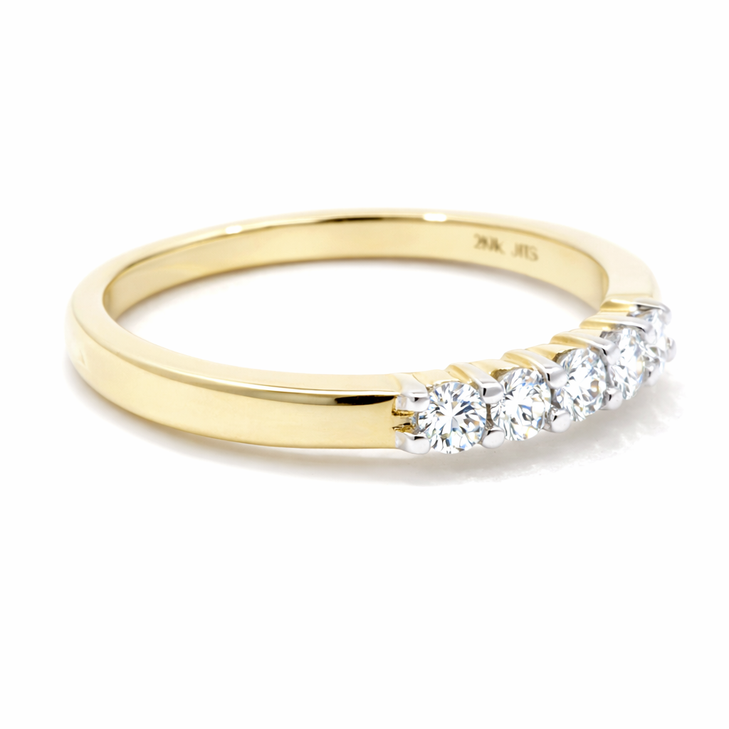 10K Yellow Gold 0.25TDW Lab Grown Diamond 5 Stone Band