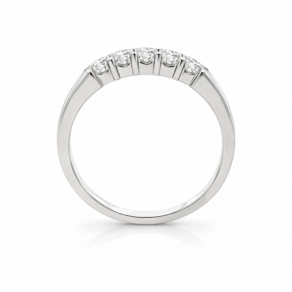 10K White Gold 0.25TDW Lab Grown Diamond 5 Stone Band