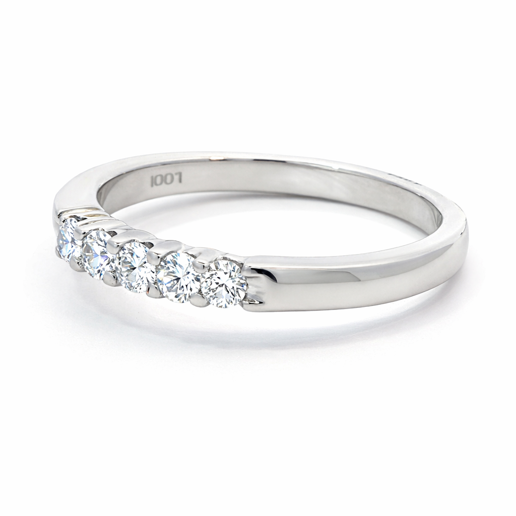 10K White Gold 0.25TDW Lab Grown Diamond 5 Stone Band