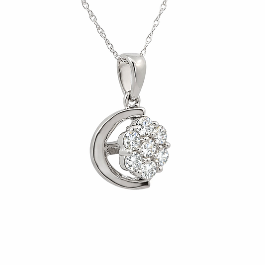 14K White Gold 0.40TDW Lab Grown Diamond Pendant