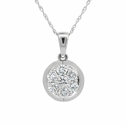 14K White Gold 0.40TDW Lab Grown Diamond Pendant