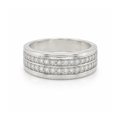 0.50TDW Diamond Men's Wedding Band in 10K White Gold