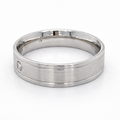 10K White Gold 0.12CT Three Diamond Ladies Band