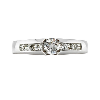 14K White Gold 0.29CT Diamond Solitaire Engagement Ring