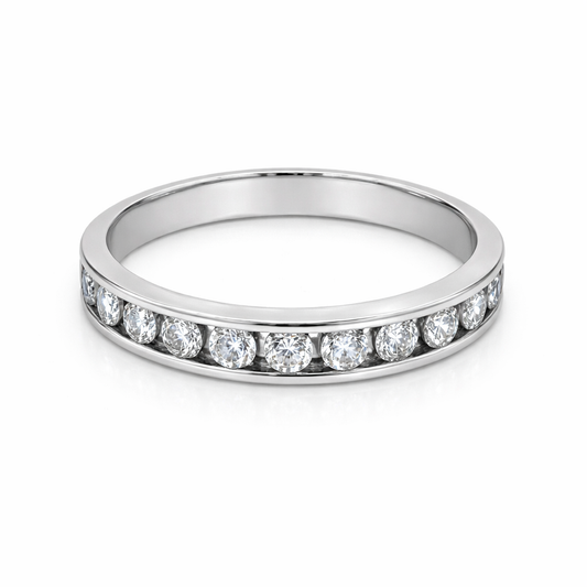 14K White Gold 0.50CT Ten Diamond Anniversary Band