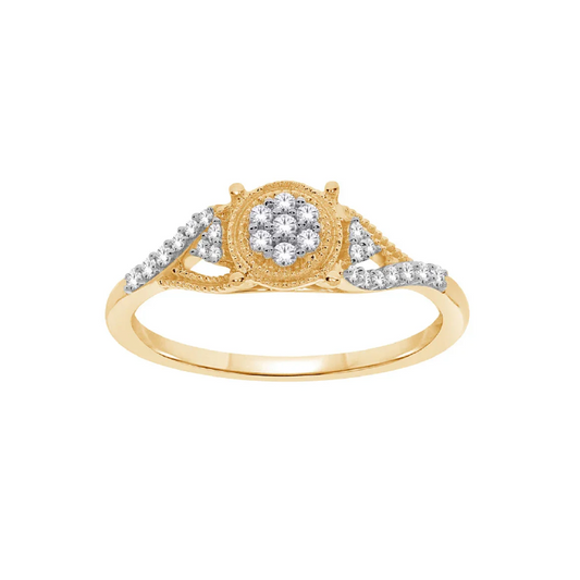 10K Yellow Gold 0.15TDW Diamond Engagement Ring