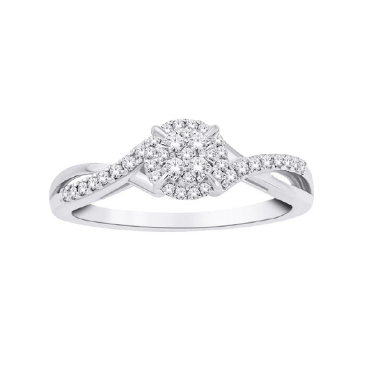 10K White Gold 0.25TDW Diamond Ring