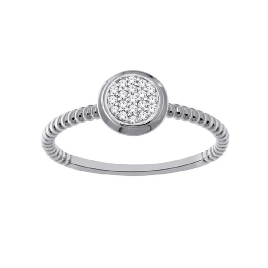 14K White Gold 0.10TDW Diamond Promise Ring