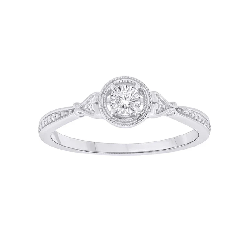 0.15 TDW Diamond Promise Ring in 10K White Gold