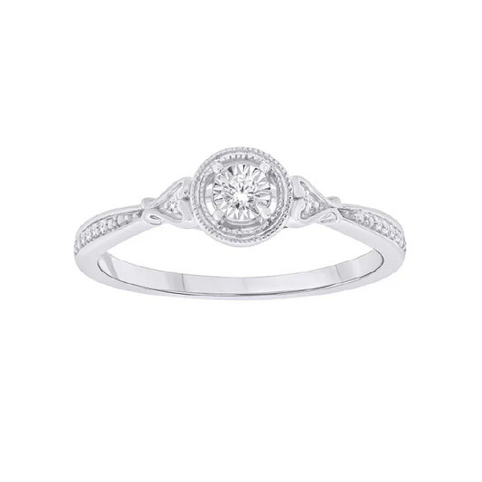 0.15 TDW Diamond Promise Ring in 10K White Gold