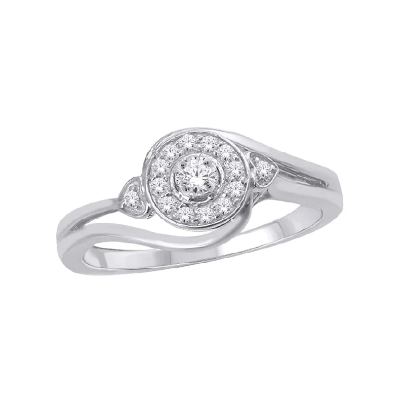 10K White Gold 0.15TDW Diamond Engagement Ring