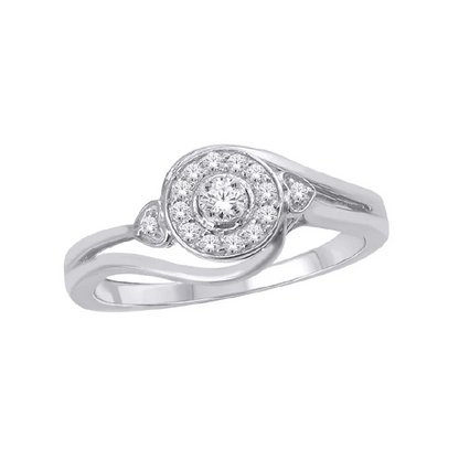 10K White Gold 0.15TDW Diamond Engagement Ring