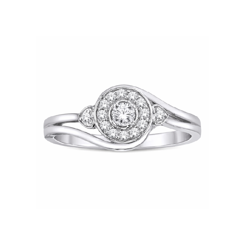 10K White Gold 0.15TDW Diamond Engagement Ring